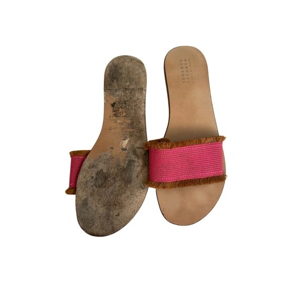 BARNEYS NEW YORK Red Fringe Slide sandals Size 41 / 11 - Picture 5 of 6